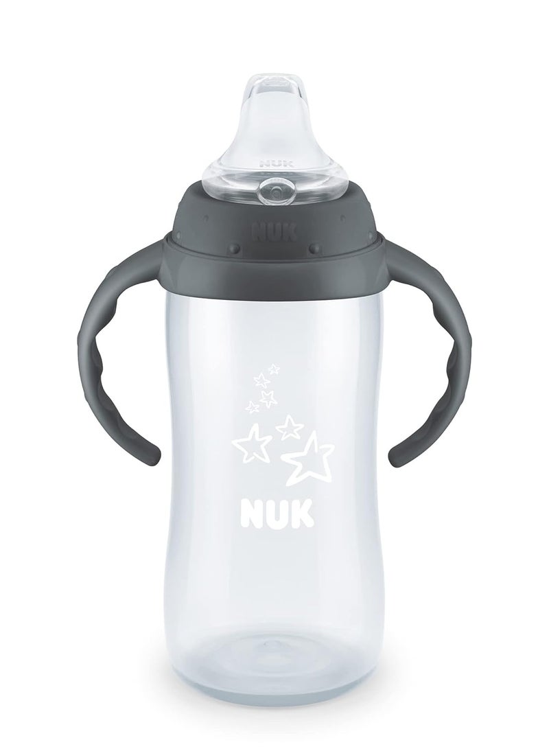 NUK Learner Cup, 10 Ounce, Tritan Gray Star – BPA Free, Spill Proof Sippy Cup - Image 1