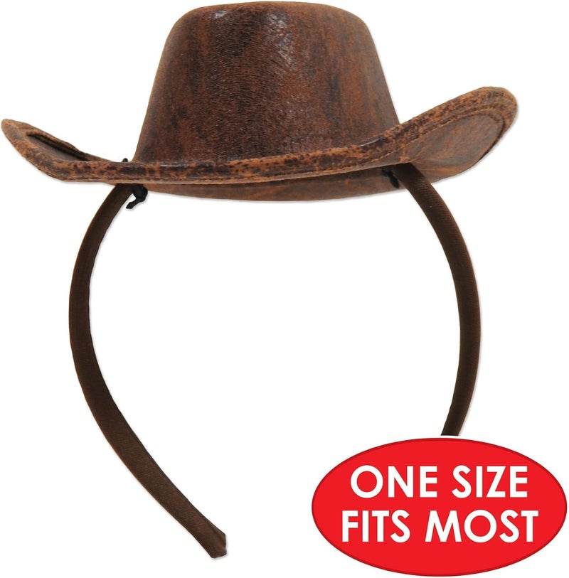 Beistle Beistle Cowboy Hat Headband For Western Square Dance Costume Accessories Cowgirl Bachelorette Party Supplies Celebrating With You Since 1900 Brown - Image 3