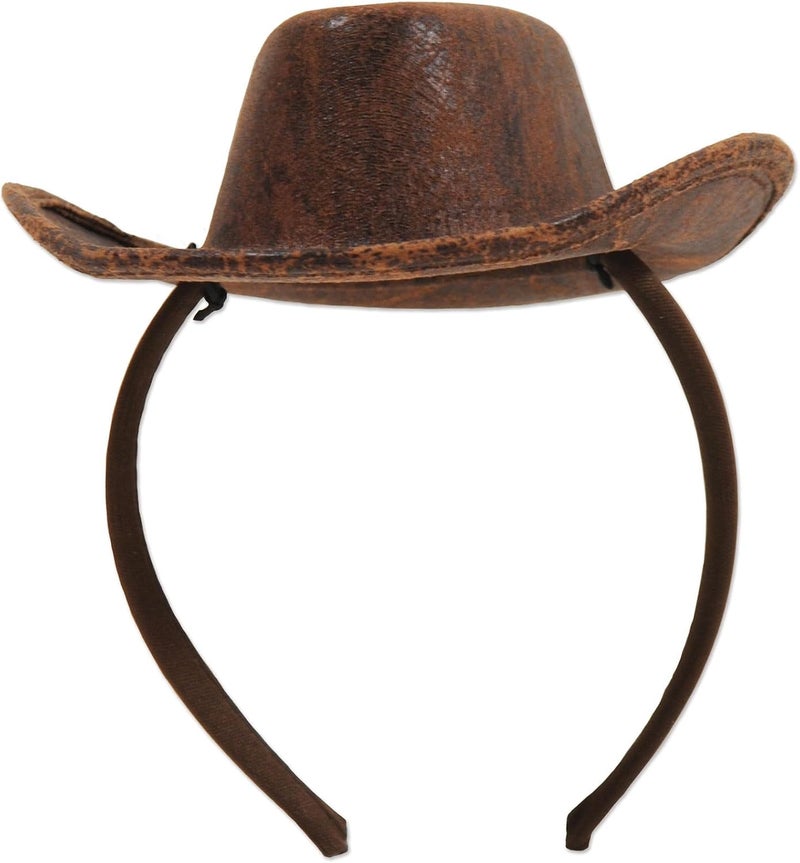 Beistle Beistle Cowboy Hat Headband For Western Square Dance Costume Accessories Cowgirl Bachelorette Party Supplies Celebrating With You Since 1900 Brown - Image 1