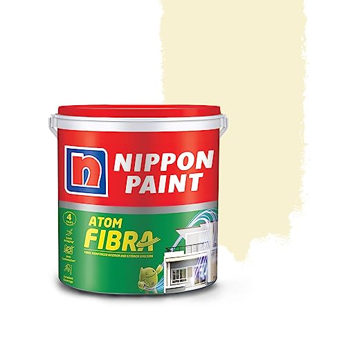 Nippon Paint Atom Fibra 2 In 1 Interior & Exterior Emulsion 1 L Off White (Candlestick) - Image 1