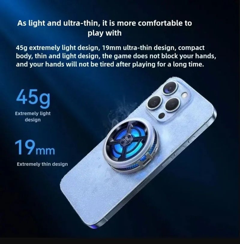 Nubia RedMagic Cooler 6 Air 2025 Magnetic Semiconductor Cooling RGB LED 15W for Gaming Phone Tablet, White - Image 5