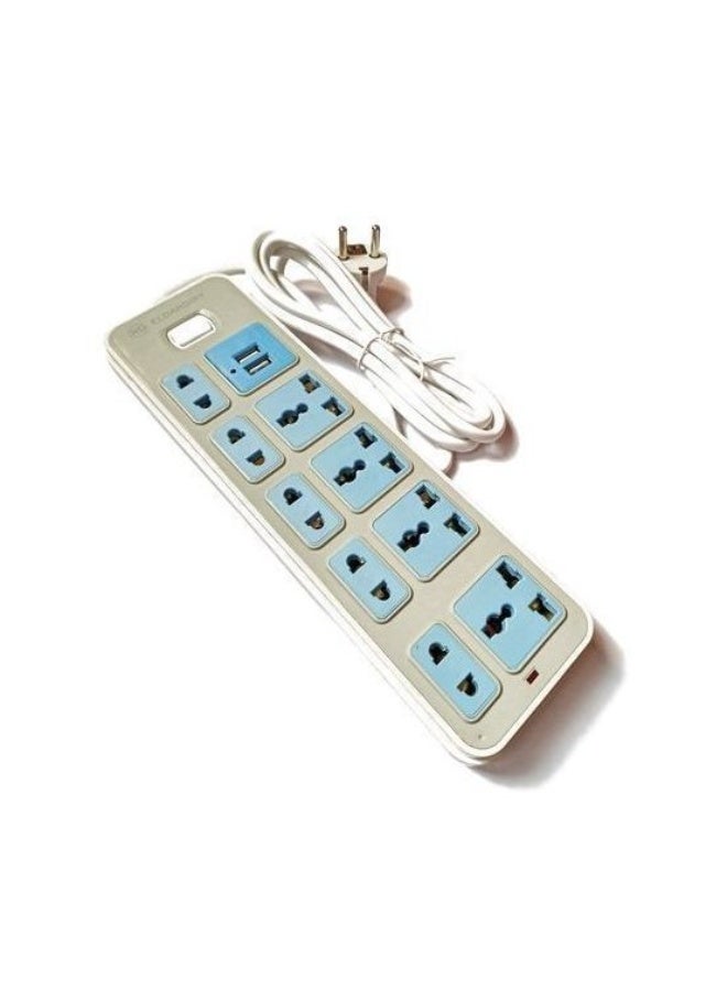 موزع طاقة - 9 منافذ (5 منافذ مزدوجة + 4 منافذ ثلاثية) + منفذي USB - الموديل: (325A) - Image 2