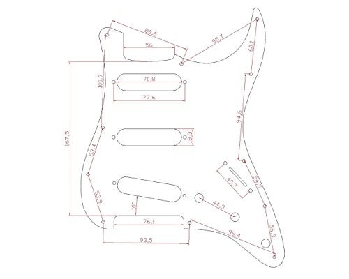 KAISH 11 Hole Strat Style SSS Pickguard ST Back Plate Tremolo Trem Cover for USA/Mexico Stratocaster/Strat Orange 3 Ply - Image 3