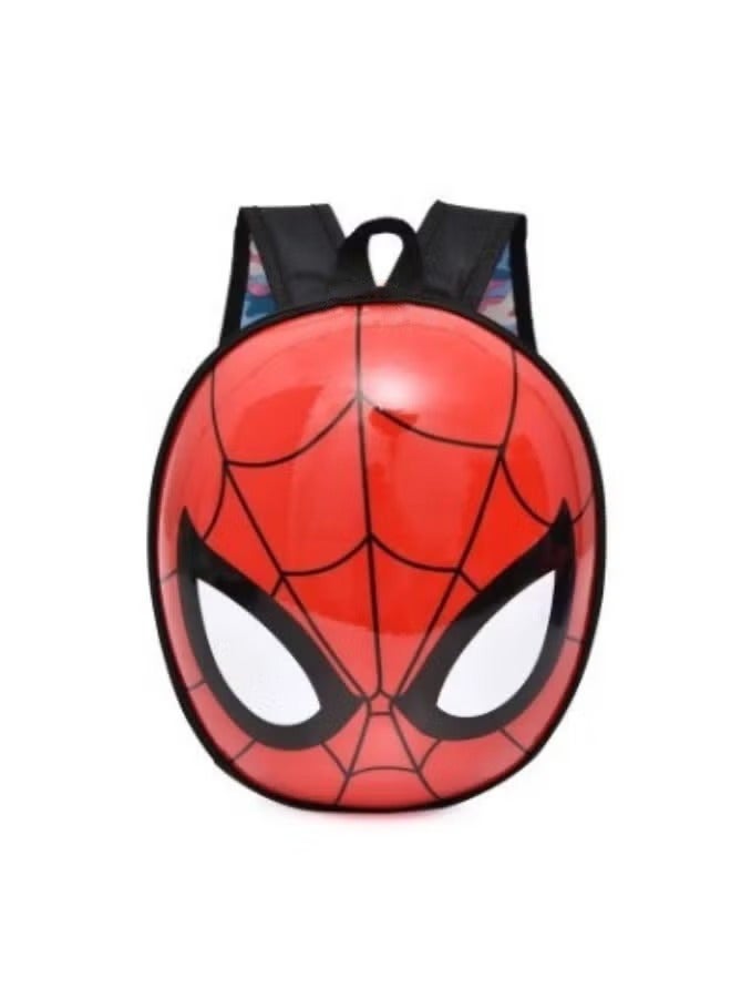 سبايدر حقيبة أطفال مطبوعة برأس سبايدرمان ثلاثية الأبعاد، وسحاب معدني.