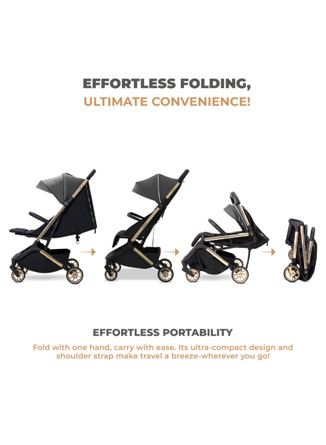 Neobreez - NEOLITE Ultra-Lightweight Cabin Size Travel Stroller - Grey/Black - Image 5