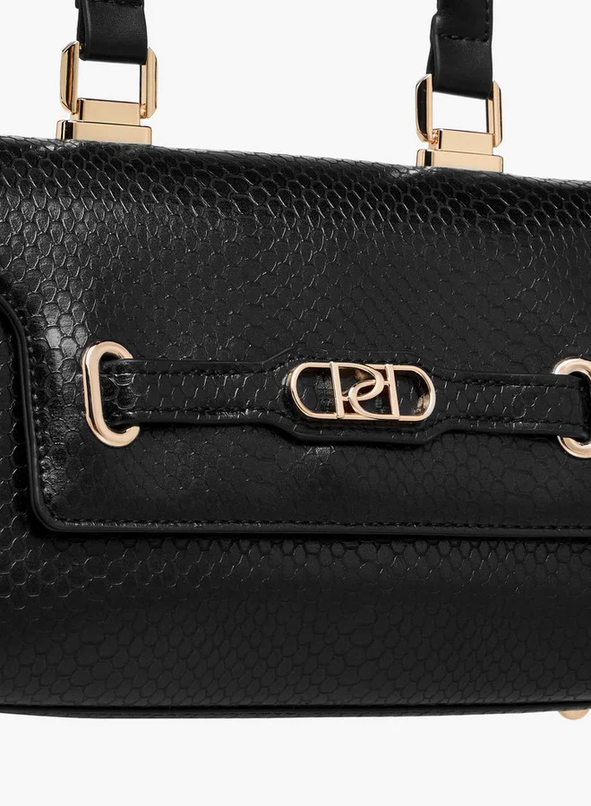 Paprika Textured Crossbody Bag with Adjustable Strap and Flap Closure