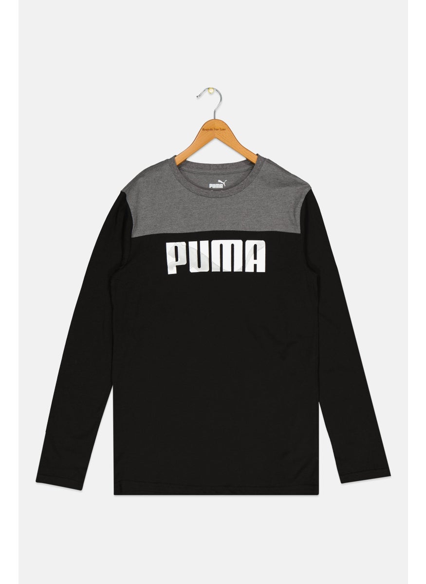 PUMA Kids Boy Long Sleeve Brand Logo Outdoor T-shirt, Multicolor  - Image 1