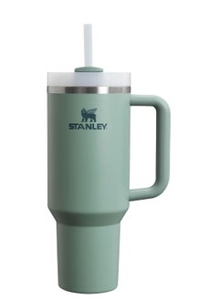 Quencher H2.0 FlowState 1.2L Tumbler in Shale Large Stainless Steel Insulated Water Bottle with Handle Reusable Straw and 3-Position Lid Keeps Drinks Cold for 11 Hours or Iced for 48 Hours Dishwasher Safe Travel Mug for Hot and Cold Beverages