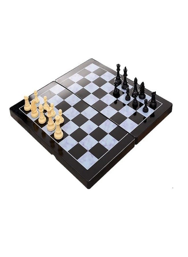 3 in 1 Medium Size Plastic Intellect Games Set, Chess, Checkers, Backgammon, Magnetic Board Game Collection - Image 2