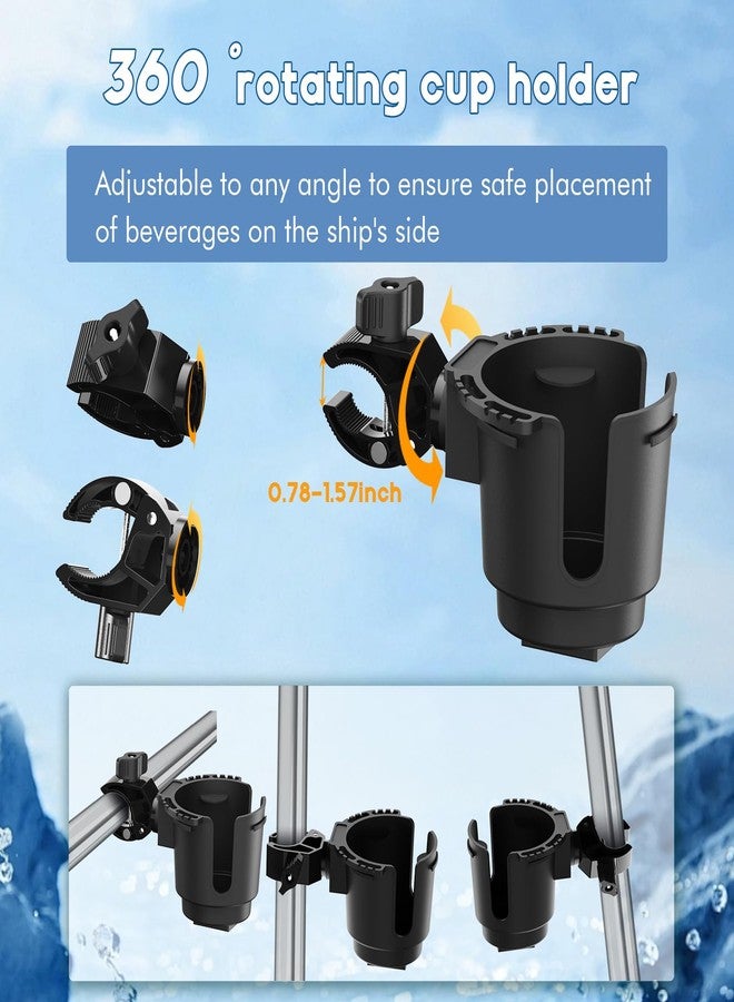 EDSRDUX Cup Holder with 0.6"-1.5" Aluminum Clamp - Drink Holder for ATV, Motorcycle, Bike, Wheelchair, Golf Cart, Fits Maximum Diameter of 3.38 inches Bottles. - Image 4