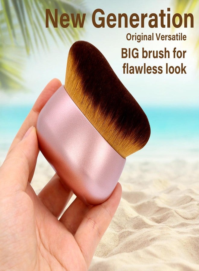 EOICCEOH Extra Large Body Makeup Brush For Self Tanner, Leg Makeup &Bronzer Blend,75 mm Wide-headed Kabuki Brush Provides More Even &Pretty Application, Oval Face&Back Makeup Brush, Wet&Dry Use- Pink Rose Gold - Image 5