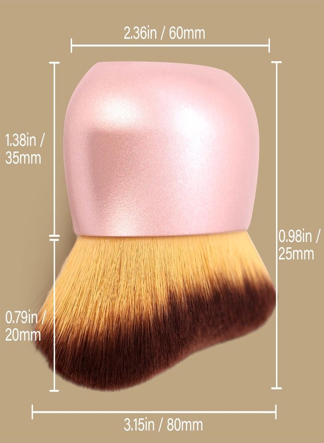 EOICCEOH Extra Large Body Makeup Brush For Self Tanner, Leg Makeup &Bronzer Blend,75 mm Wide-headed Kabuki Brush Provides More Even &Pretty Application, Oval Face&Back Makeup Brush, Wet&Dry Use- Pink Rose Gold - Image 2