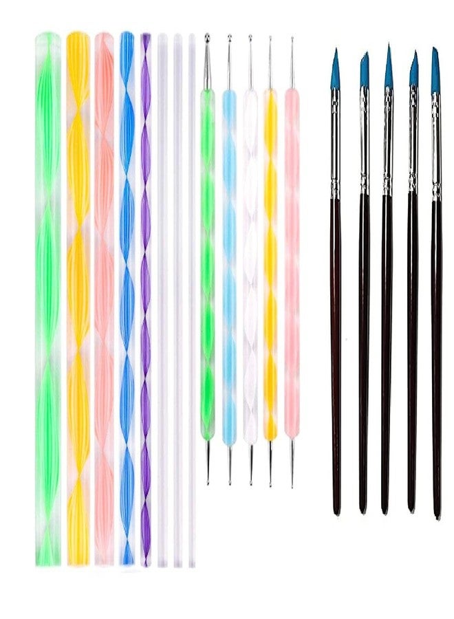 Prescent Art Set 18 pc Mandala Sticks, Dotting Tools and Color Shaper Rubber Brush for Precise Art (8 Mandala Sticks,5 Dotting Tools & 5 Color Shapers) - Image 1