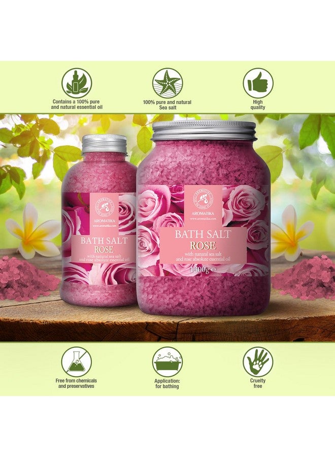 Aromatika أملاح استحمام الورد 46 أونصة زيت خشب الورد الطبيعي ومستخلص الورد الأفضل للاسترخاء نوم جيد جمال العناية بالجسم العافية الاسترخاء العلاج بالروائح السبا - Image 3