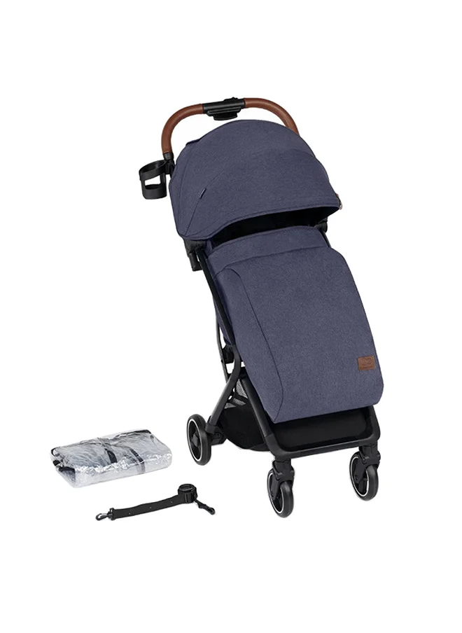 كيندركرافت Nubi Stroller Navy, Lightweight, Compact, One - Click Fold, With Cup Holder And Five - Point Safety Harness