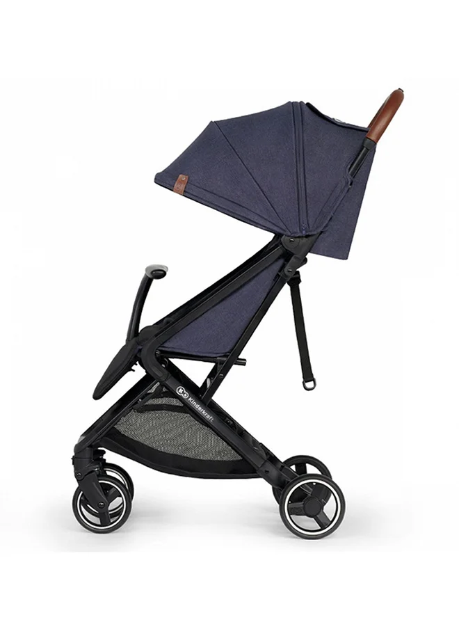 Kinderkraft Nubi Stroller Navy, Lightweight, Compact, One - Click Fold, With Cup Holder And Five - Point Safety Harness