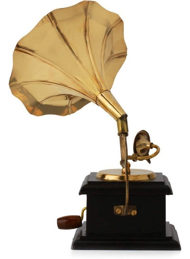 Webelkart Brass Vintage Gramophone Showpiece for Home and Living Room Home Decor, 17 cm, Gold, 1 Piece - Image 5