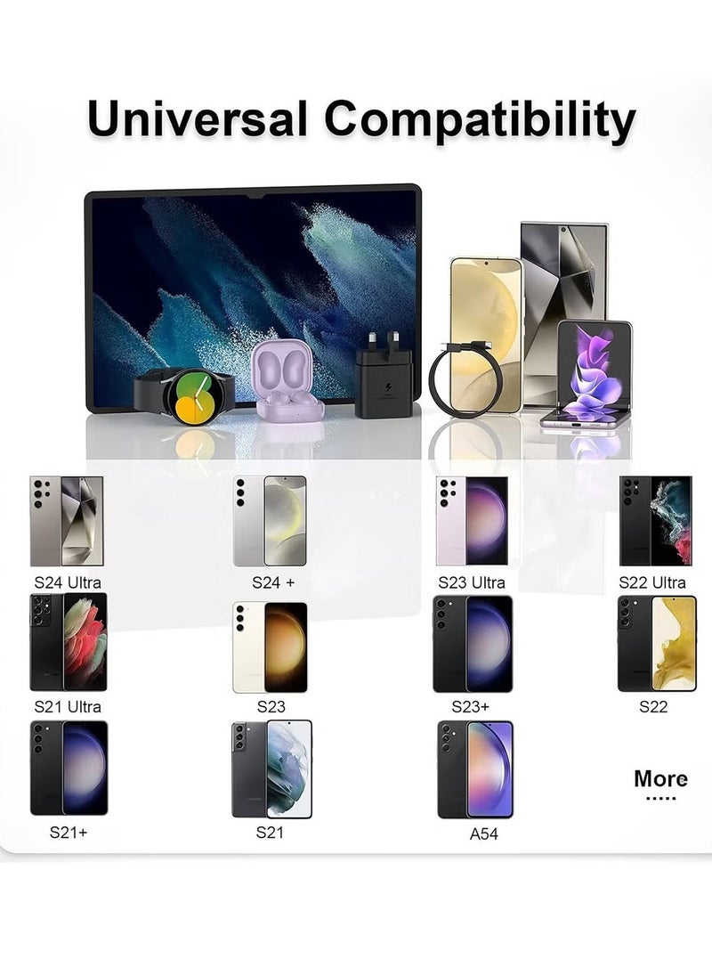 Samsung 45W Fast Charger Type C with 1.8m Cable – Super PD 3.0 for Galaxy S24 Ultra, S23 Ultra, Z Flip5, Z Fold5, Tab S9 Ultra, and More (Black) - Image 3