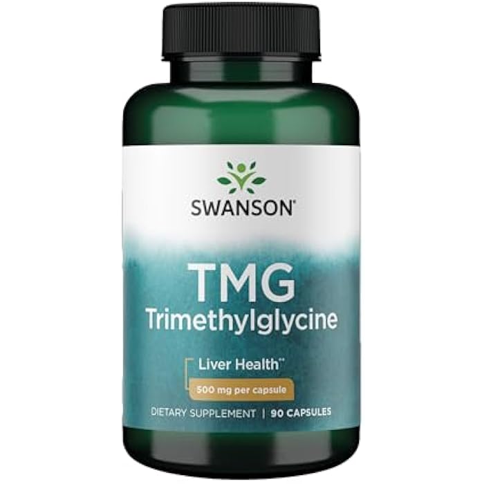 Swanson TMG Trimethylglycine - Amino Acid Supplement Promoting Healthy Liver Function & Heart Health Support - (90 Capsules, 500mg Each) - Image 1