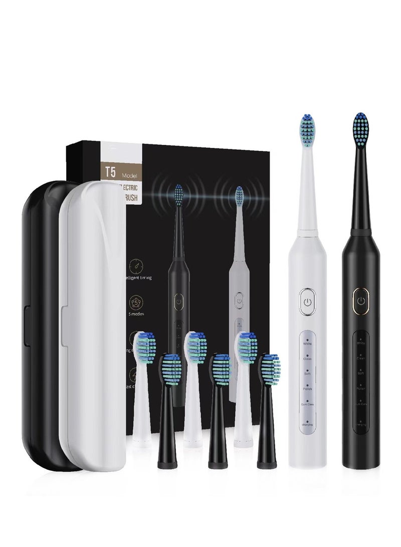 2pcs sonic electric toothbrush couple rechargeable electric toothbrush - Image 1