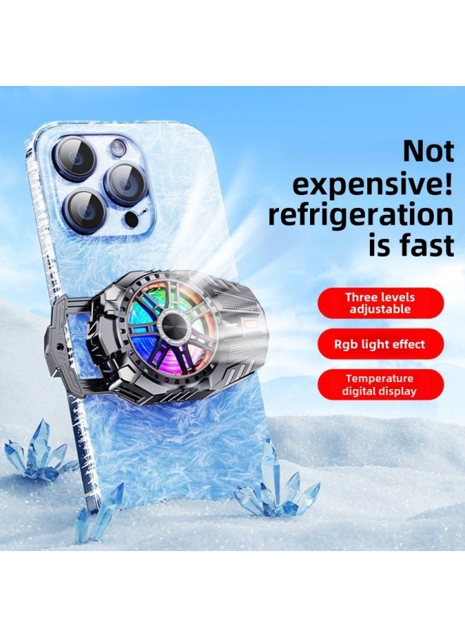 Generic - The X119 Mobile Phone Radiator Semiconductor Three-gear Refrigeration Cooling Game E-sports Live Universal Advantage In Stock-Color:Material Digital Display - Image 1