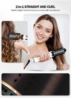 Kemei KMI Professional 2 in 1 Rotating Hair Dryer Brush 800W Hot Air Rotating Curling Iron Hair Styling Volumizer with Negative Ions Ceramic - KM 8024  - Image 2
