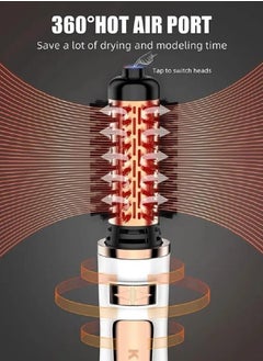 Kemei KMI Professional 2 in 1 Rotating Hair Dryer Brush 800W Hot Air Rotating Curling Iron Hair Styling Volumizer with Negative Ions Ceramic - KM 8024  - Image 3