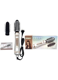 Kemei KMI Professional 2 in 1 Rotating Hair Dryer Brush 800W Hot Air Rotating Curling Iron Hair Styling Volumizer with Negative Ions Ceramic - KM 8024  - Image 1
