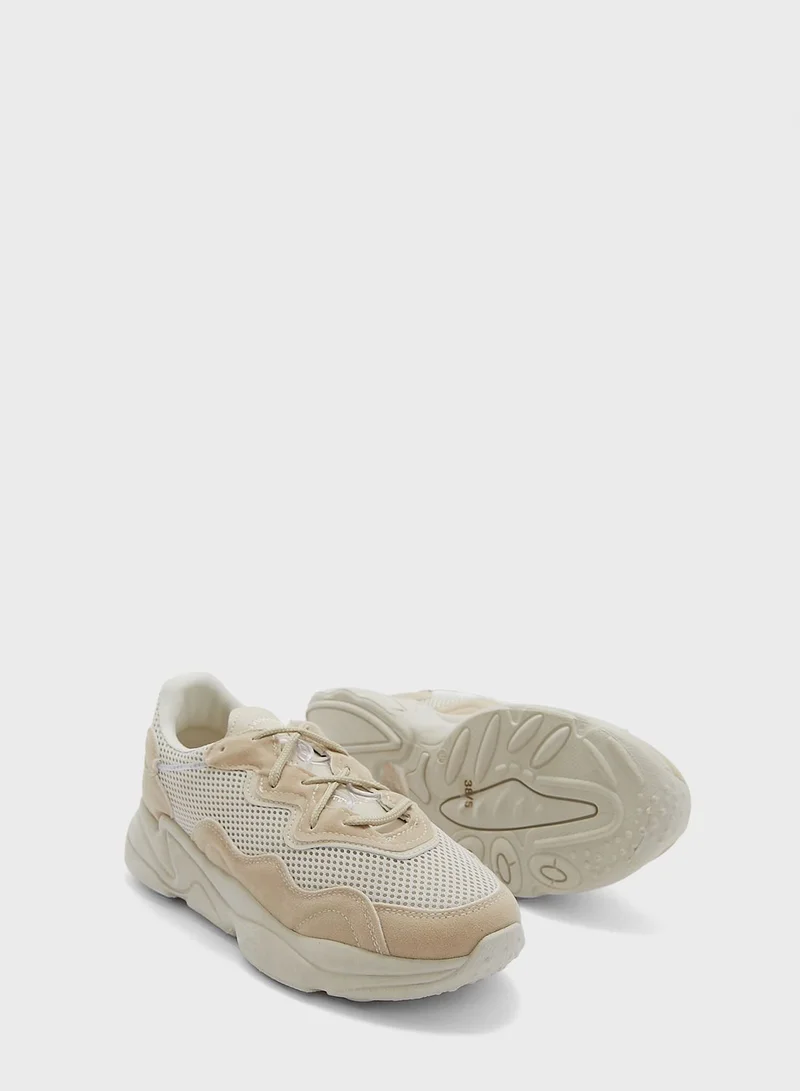 Truffle Total Nude Pu Lace-Up Chunky Sneakers