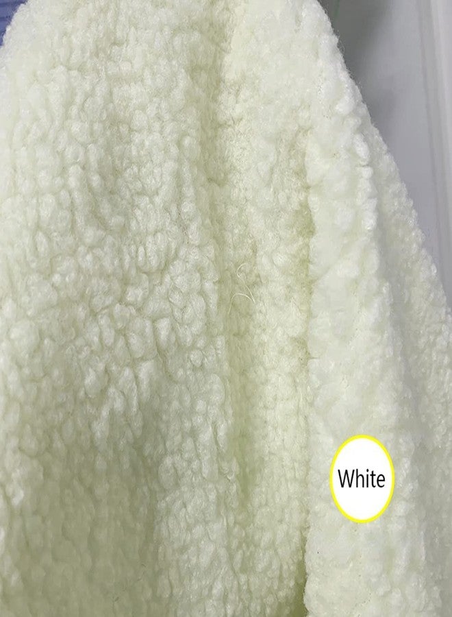 GNSN Faux Sheepskin Sherpa Fleece Fabric DIY Material Sewing (White,18x20 in/45x50 cm) - Image 2