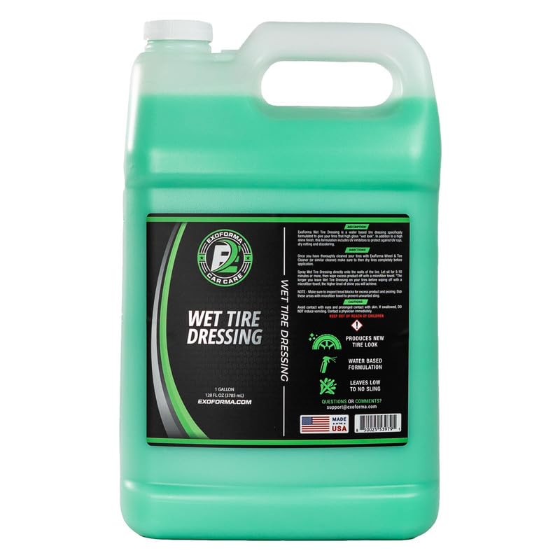 ExoForma Wet Tire Dressing Spray - Extremely High Shine Tire Dressing for That Wet Look - No Sling, Non-Greasy Silicone Formula with UV Protection - Easy to Apply, Minimal Cure Time - 128 fl oz - Image 2