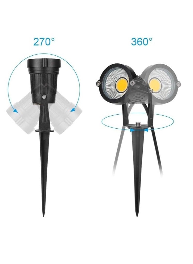 ESNCO Outdoor Garden Spot Lights Outdoor Spike Lights LED Landscape Spotlights 220-240V IP66 Waterproof Light for Pathway Lawn Backyard Warm White No Plug 1 Year Warranty (2 Pack 7w 3000K Warm White)  - Image 4