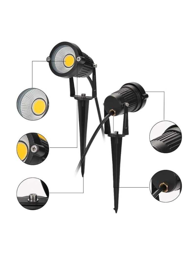 ESNCO Outdoor Garden Spot Lights Outdoor Spike Lights LED Landscape Spotlights 220-240V IP66 Waterproof Light for Pathway Lawn Backyard Warm White No Plug 1 Year Warranty (2 Pack 7w 3000K Warm White)  - Image 5