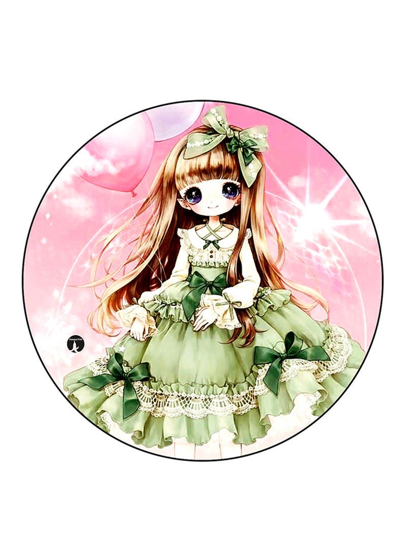 RKN Girl Printed Large Round Pin Badge Multicolour - Image 1