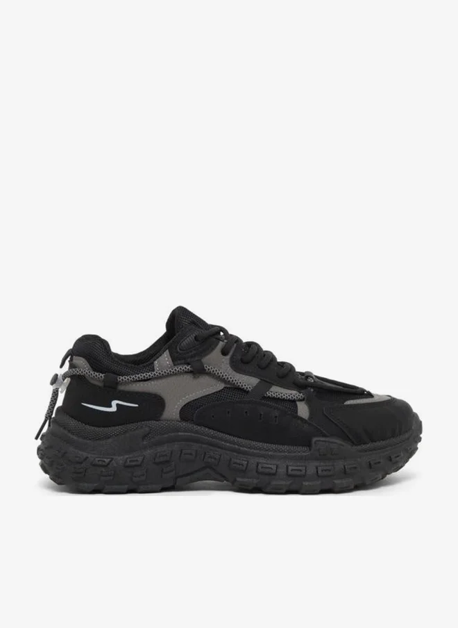 Styli Active Abstract Lace Design Chunky Sole Lace Up Sneakers