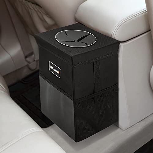 Beicarin Car Trash Can with Lid - Trash Bag Hanging with Storage Pockets Leak-Proof SUV Organizer Collapsible and Portable Waterproof Truck Garbage Bin, 2.6 Gal Large Capacity Multipurpose Trash Bin for Van - Image 1
