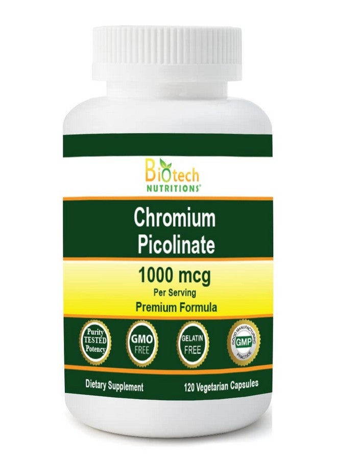 Biotech Nutritions Chromium Picolinate 1000 Mcg Serving 120 Vegetable Capsules - Image 2