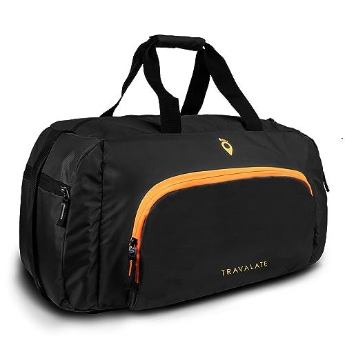 Travalate Travel Duffle Luggage Bag Organizer | Multi Pocket Ultra-Light| Polyester 45 Litre | Men and Women | 22 X 12 X 11 Inch (Black) - Image 1