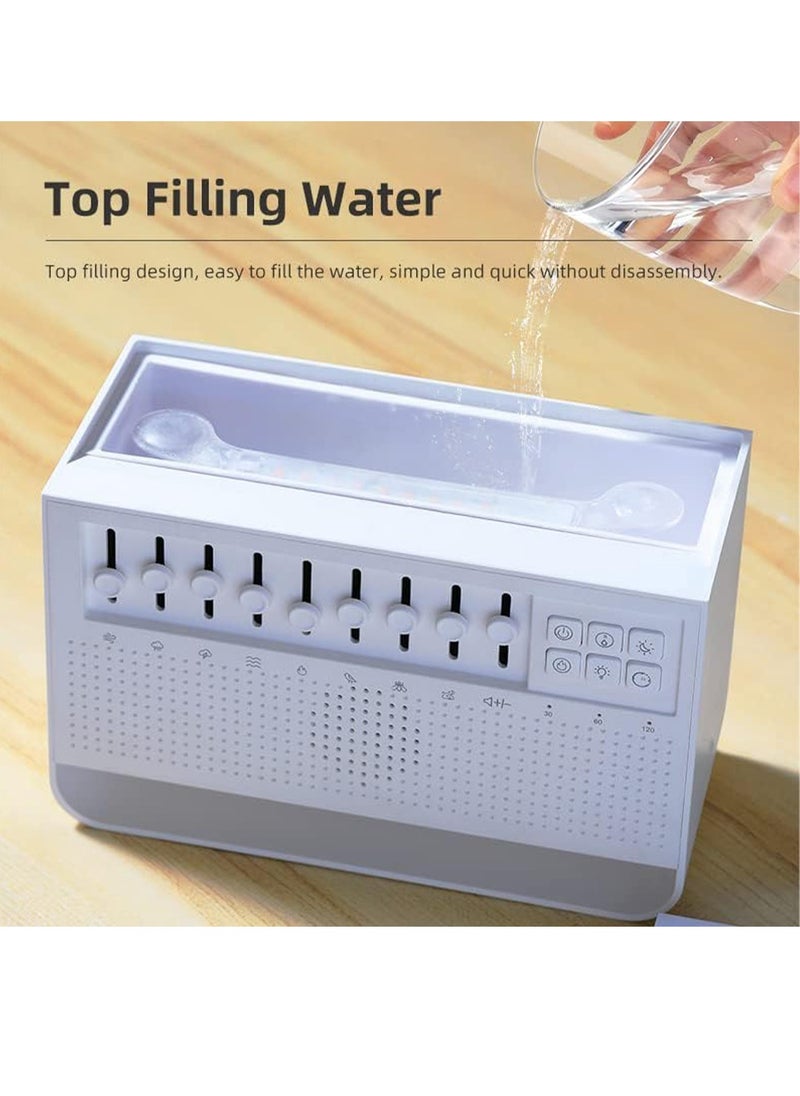 Flame Diffuser White Noise Machine Aroma Diffusers Air Humidifier  Flame Light and 8 Soothing Natural Sounds