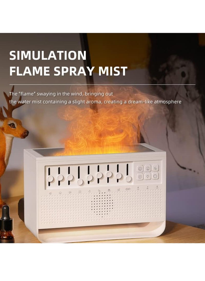 Flame Diffuser White Noise Machine Aroma Diffusers Air Humidifier  Flame Light and 8 Soothing Natural Sounds