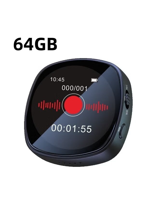 فورمور 64GB (750 ساعة) مسجل صوتي مع شاشة، مسجل صوتي صغير محمول مع إلغاء الضوضاء، مشغل MP3، جهاز صوتي للمحاضرات، الاجتماعات، الفصول الدراسية - Image 1