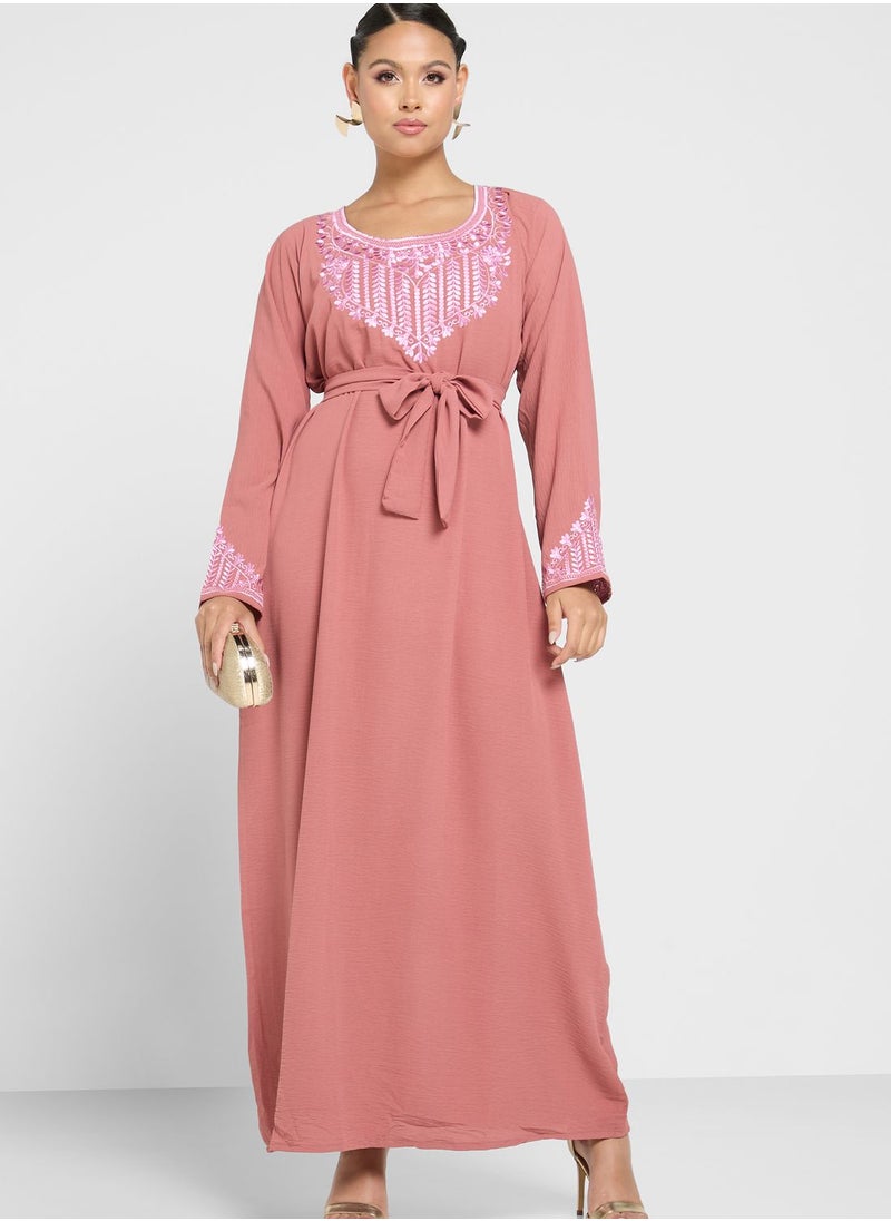 hayas closet - Embroidered Jalabiya - Image 1