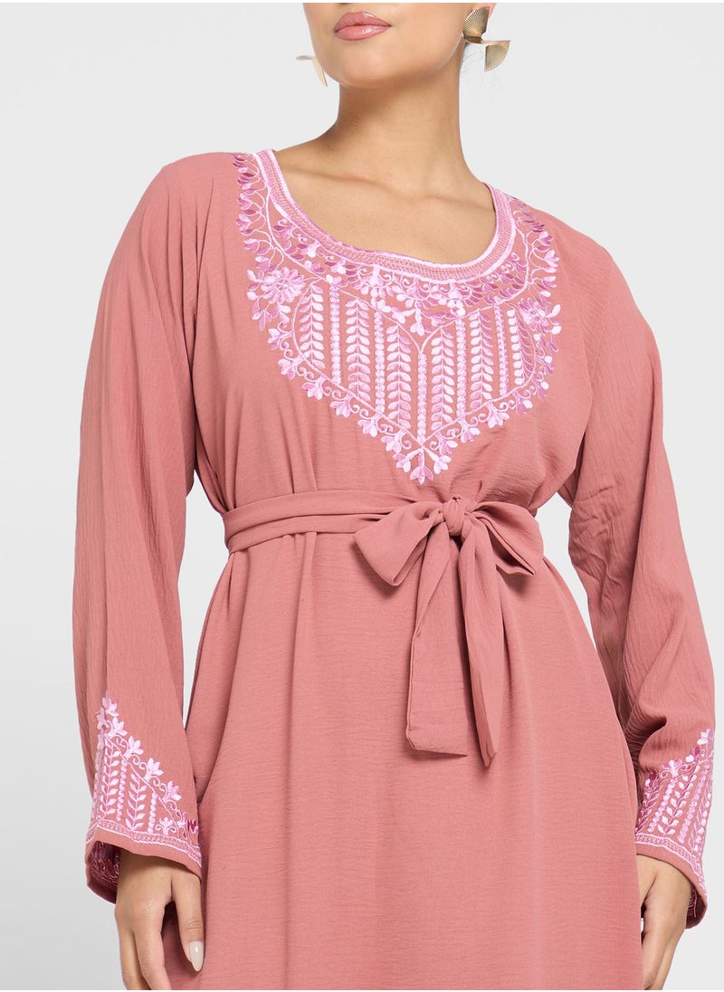 hayas closet - Embroidered Jalabiya - Image 1