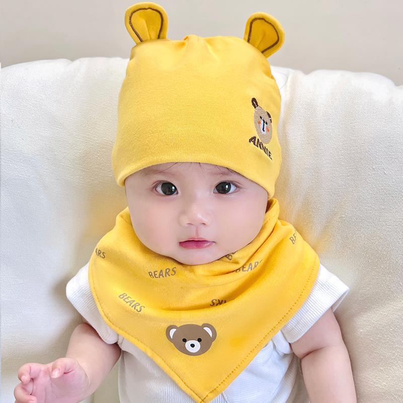 Cute Bear Baby Hat Spring Autumn Soft Cap 0-12 Months Blue Cap  - Image 2