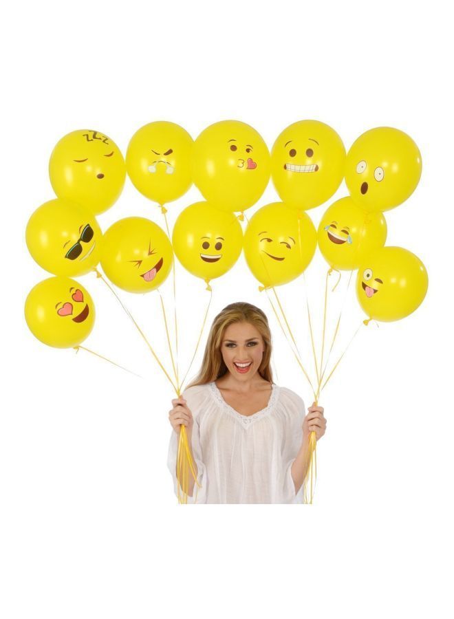 NIBEMINENT 20-Piece Cute Printed Big Eyes Emoji Smiley Face Latex Balloons - Image 5