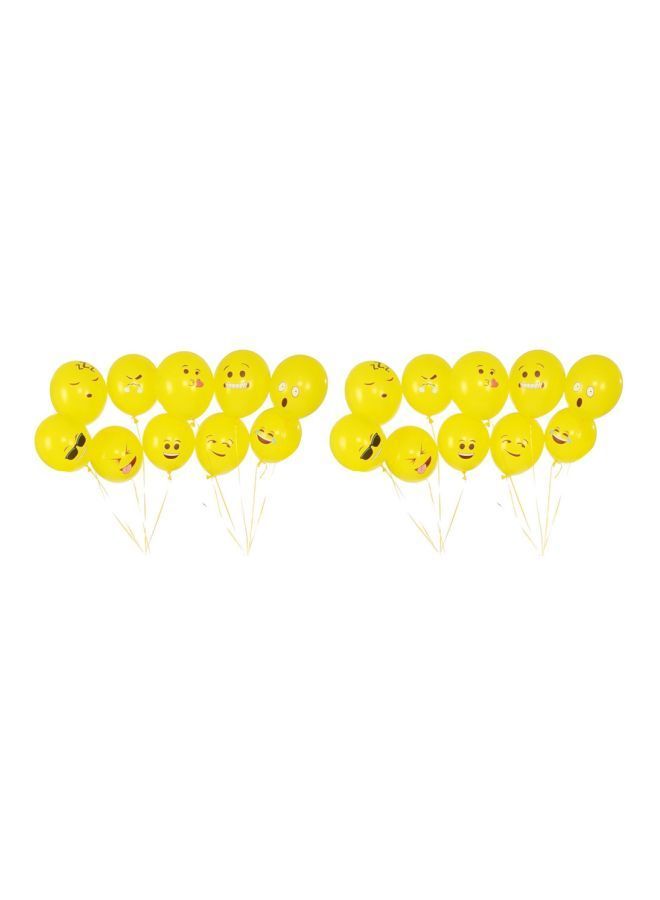 NIBEMINENT 20-Piece Cute Printed Big Eyes Emoji Smiley Face Latex Balloons - Image 1