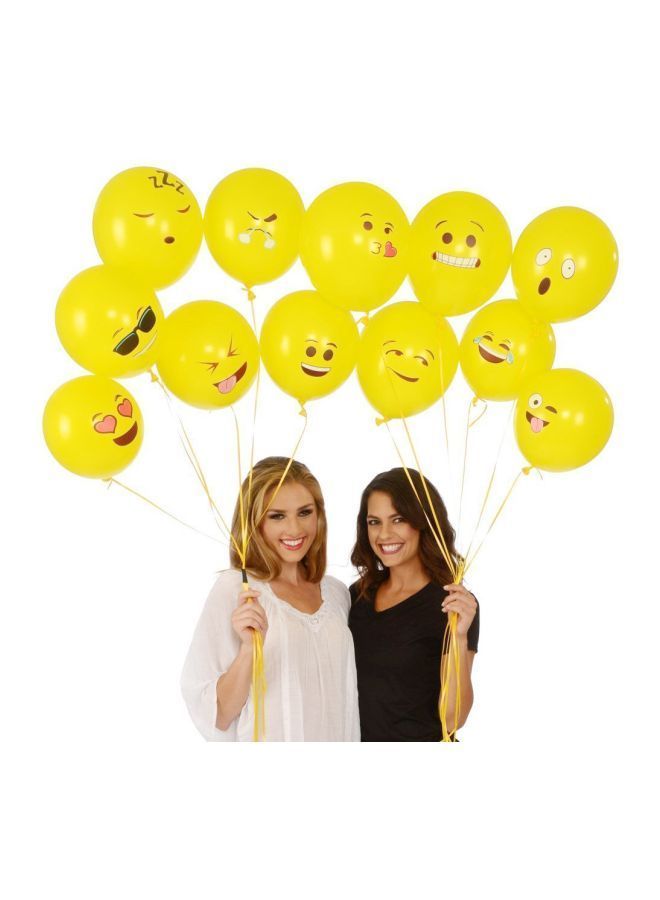 NIBEMINENT 20-Piece Cute Printed Big Eyes Emoji Smiley Face Latex Balloons - Image 3