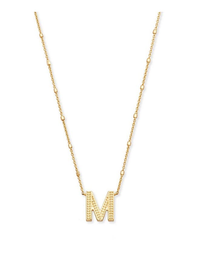 Kendra Scott Kendra Scott Letter M Pendant Necklace for Women, Fashion Jewelry, 14k Gold-Plated Brass, Gold Metal, Letter M  - Image 1