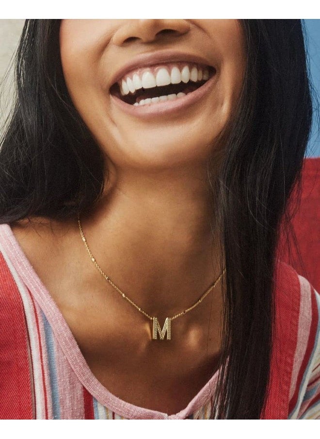 Kendra Scott Kendra Scott Letter M Pendant Necklace for Women, Fashion Jewelry, 14k Gold-Plated Brass, Gold Metal, Letter M  - Image 3