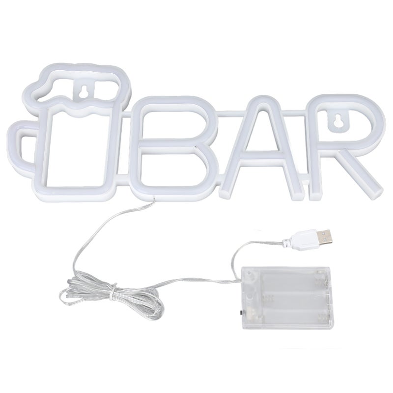 LED Neon Sign BAR Shape Design USB Or Battery Powered High Safety Widely Used Bar Neon Light for Bedroom Party Backyard White BAR - Image 5